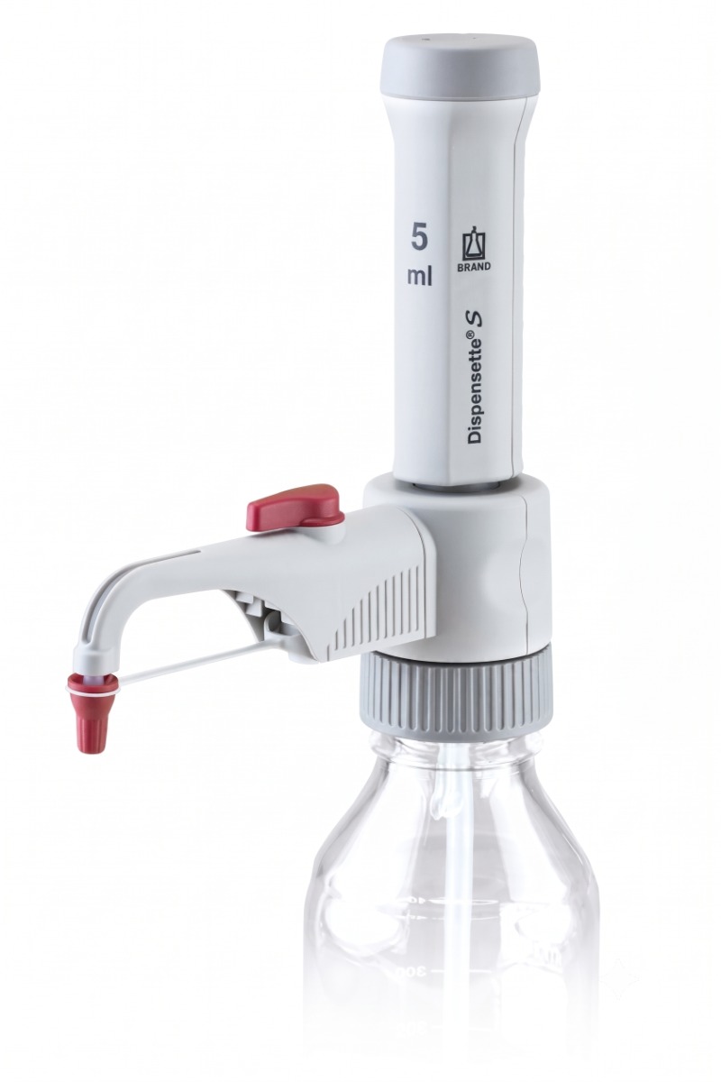 DISPENSADOR VOL. FIXO 5,0 ml ( P/ REAGENTES E SOLUÇÕES) DISPENSETTE S BRAND (C/ VÁLV. SAFETY PRIME)