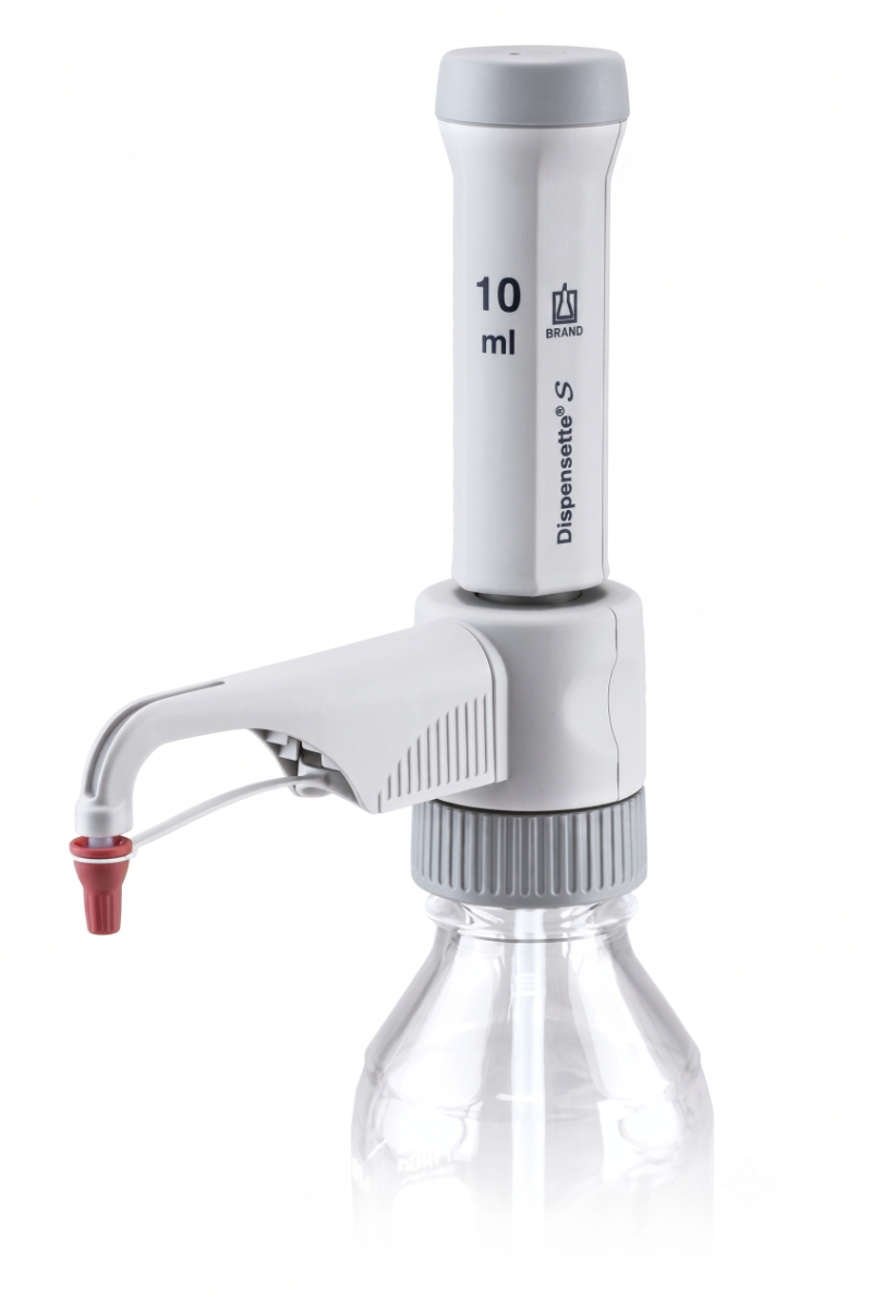 DISPENSADOR VOL. FIXO 10,0ml DISPENSETTE S BRAND (P/ REAGENTES, SOLVENTES E SOLUÇÕES)