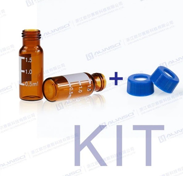 KIT VIAL 2ml AMBAR C/ TAMPA ROSCA SEPTO PRÉ CORTADO ALWSCI
