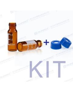KIT VIAL 2ml AMBAR C/ TAMPA ROSCA SEPTO PRÉ CORTADO ALWSCI