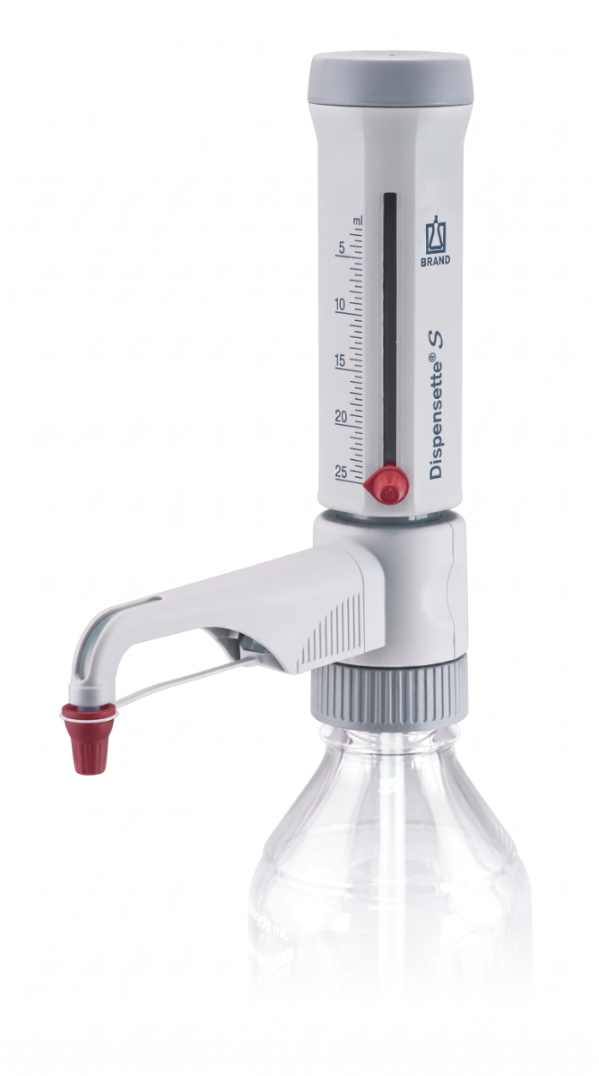 DISPENSADOR ANALÓGICO 2,5-25 ml DISPENSETTE S BRAND (P/ REAG, SOLVENTE E SOLUÇÃO)
