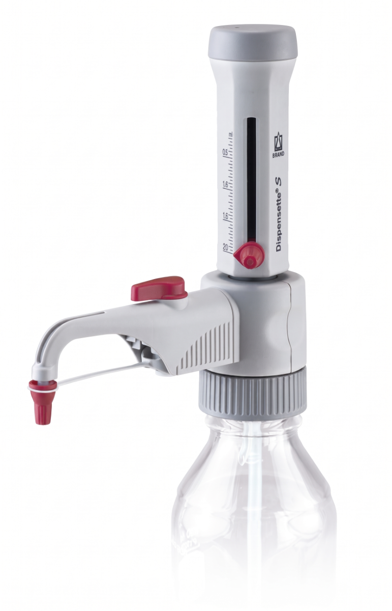 DISPENSADOR ANALÓG. 0,2-2,0ml DISPENSETTE S VALV. SAFETY PRIME BRAND (P/ REAG. E SOLUÇÕES)