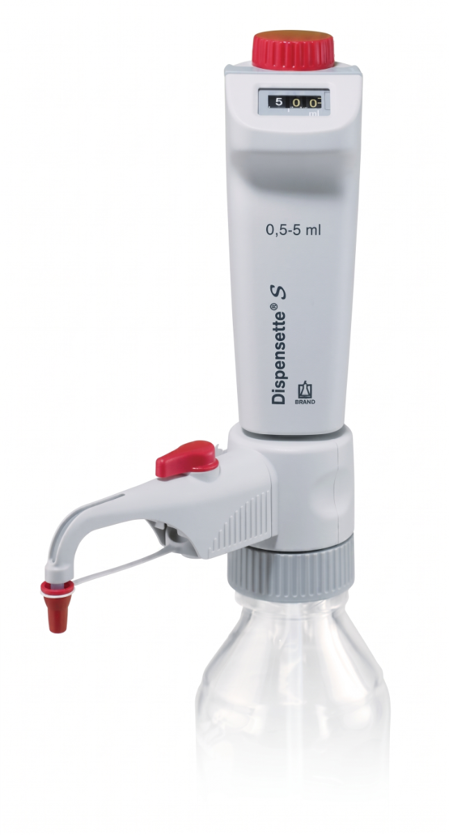 DISPENSADOR DIG. 0,5-5,0mL DISPENSETTE EASY CALIBRATION C/ VÁLV. SAFETY PRIME BRAND (P/ REAG. E SOL.)