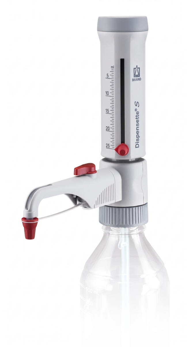 DISPENSADOR ANALOGICO 2,5-25ml DISPENSETTE S VALV. SAFETY PRIME BRAND (P/ REAG. E SOLUÇÕES)