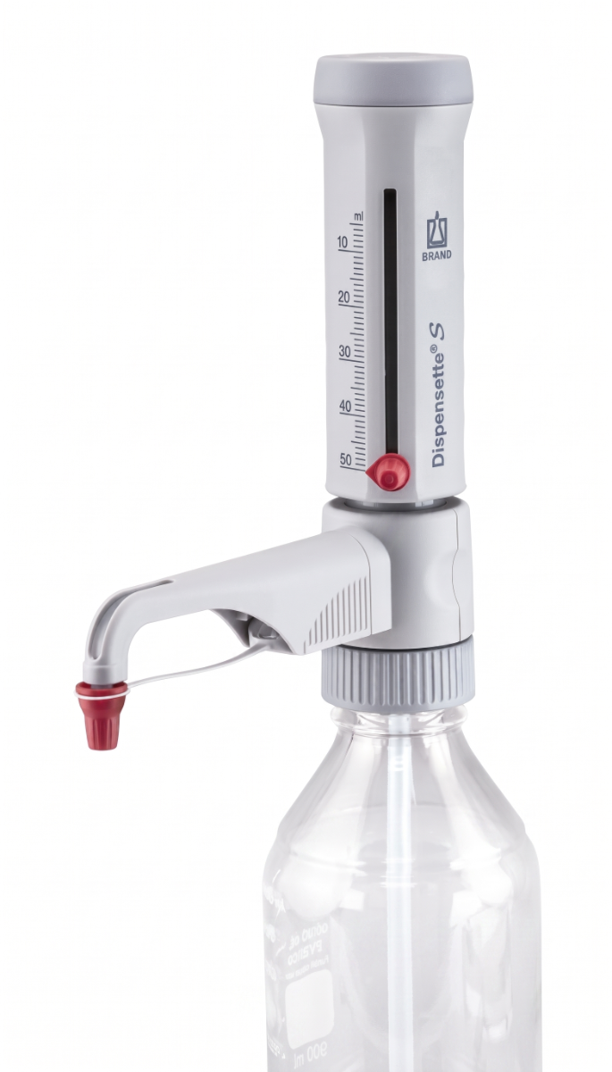 DISPENSADOR ANALÓGICO 5,0-50ml DISPENSETTE S BRAND (P/ REAGENTES E SOLVENTES)