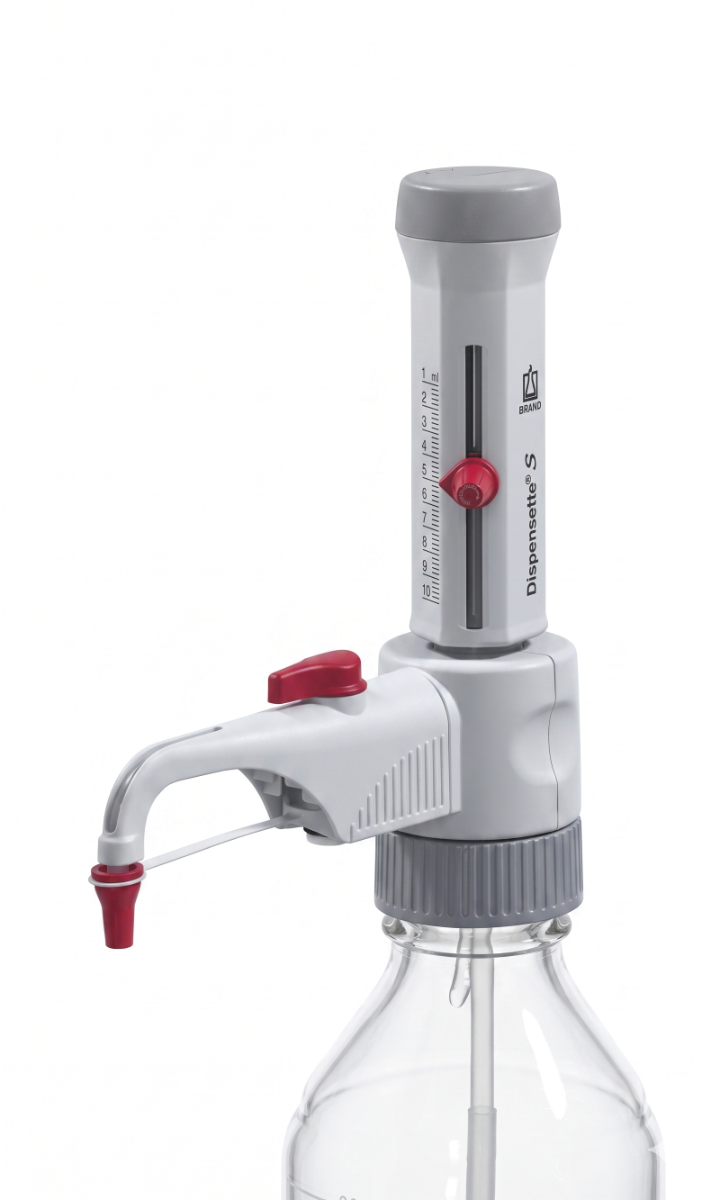 DISPENSADOR ANALÓGICA 1,0-10ml DISPENSETTE S VALV. SAFETY PRIME  BRAND (P/ REAG. E SOLUÇÕES)