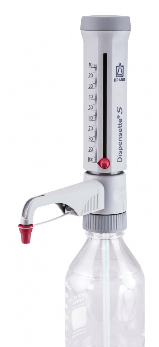 DISPENSADOR ANALÓG. 10,0-100ml DISPENSETTE S BRAND ( P/REAG, SOLVENTES E SOLUÇÕES)