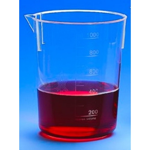 BEAKER EM PMP 500ml FORMA BAIXA GRADUAÇÃO EM RELEVO BRAND