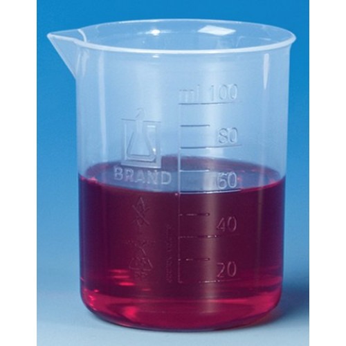 BEAKER EM PMP 2000ml FORMA BAIXA GRADUAÇÃO EM RELEVO BRAND