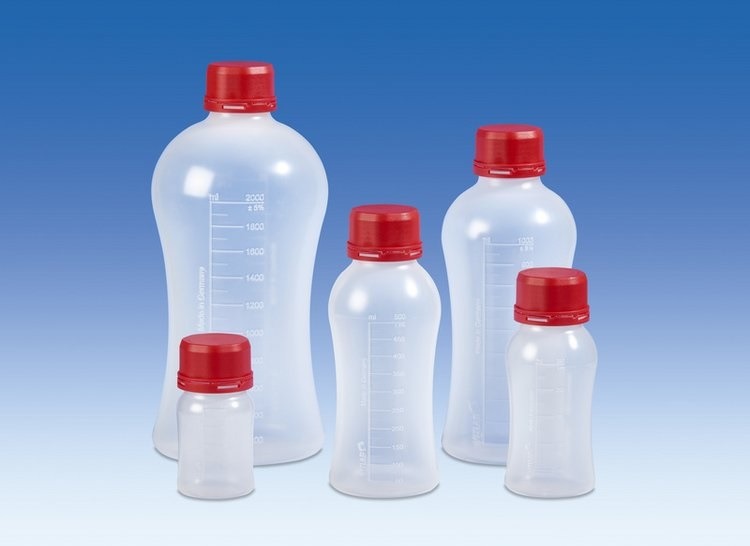 FRASCO, FOOD SAFE, AUTOCLAVÁVEL, À PROVA DE VAZAMENTO, 250ml EM PP VITgrip BOCA LARGA TAMPA ROSCA VITLAB