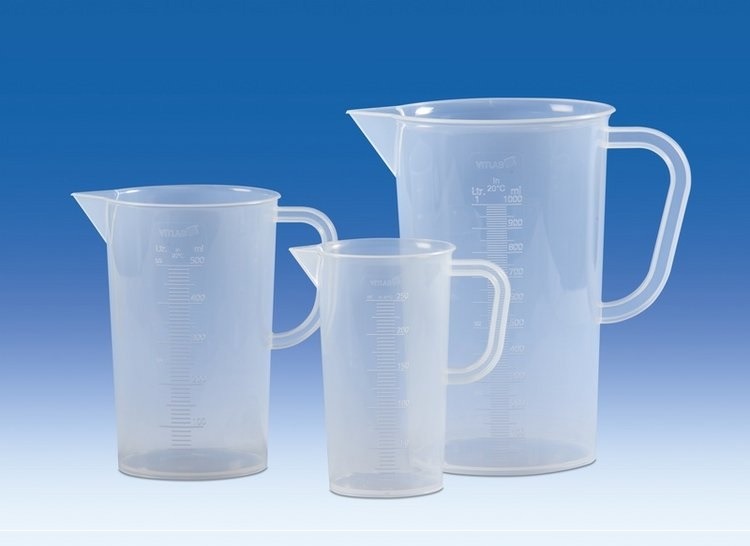 BEAKER, AUTOCLAVÁVEL, MARCAÇÃO FOOD SAFE,  500ml F. BAIXA EM PP C/ALÇA (JARRA) VITLAB