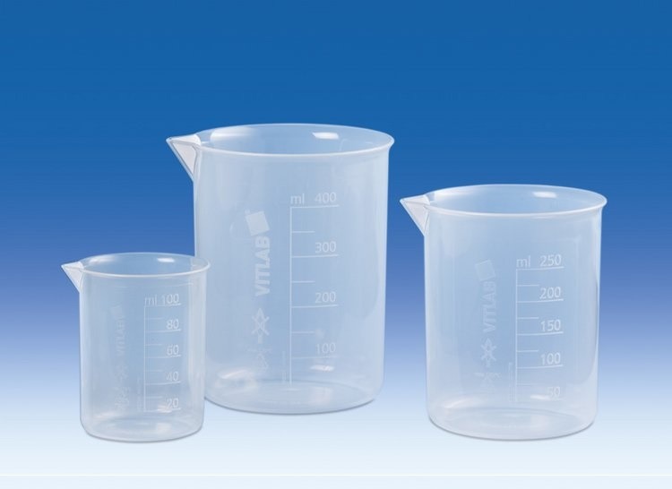 BEAKER, AUTOCLAVÁVEL, MARCAÇÃO FOOD SAFE, 100ml EM PP, ESCALA EM RELEVO (GRIFFIN) VITLAB