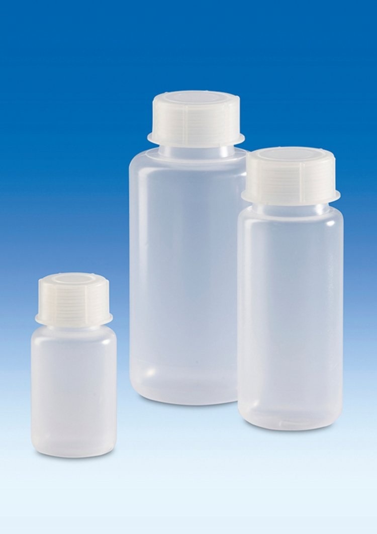 FRASCO, MARCAÇÃO FOOD SAFE, AUTOCLAVÁVEL, 250ml EM PP BOCA LARGA GL45 TAMPA ROSCA VITLAB